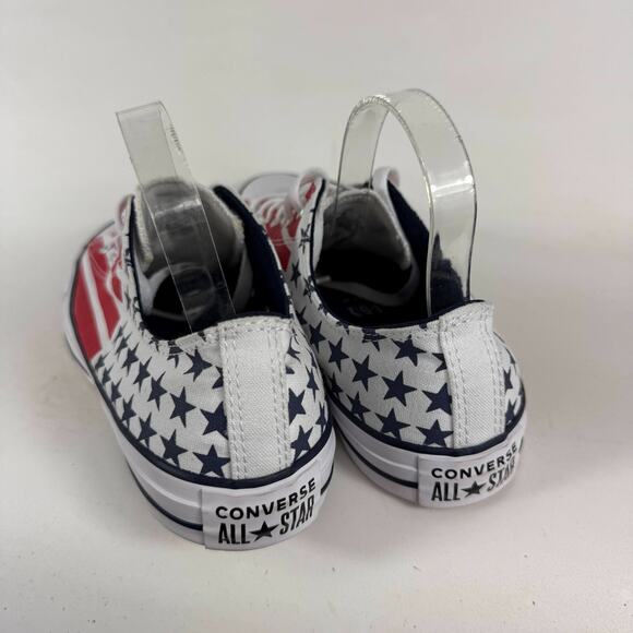 Converse Chuck Taylor All Star Low Sneakers Men's 11 White Red Stars & Stripes - Picture 7 of 10